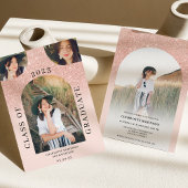 Invitation Arc moderne boho rose or rose rose rose 4 graduati