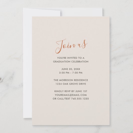 Invitation Arc moderne élégant minimal photo Graduation Party (Dos)