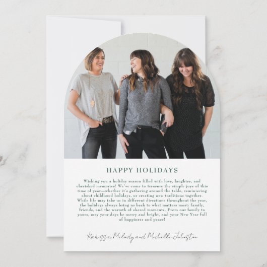 Invitation Arc moderne Elégante Bow Photo Holiday Card (Dos)