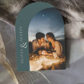 Invitation Arc moderne en épinette Limed Photo Mariage élégan