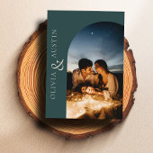 Invitation Arc moderne en épinette Limed Photo Mariage élégan