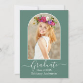 Invitation Arc moderne Eucalyptus Green Graduation Party (Devant)