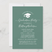 Invitation Arc moderne Eucalyptus Green Graduation Party (Dos)