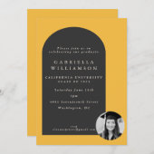 Invitation Arc moderne Jaune Grad Photo Party Graduation (Devant / Derrière)