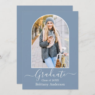 Invitation Arc moderne photo Dusty Blue Graduation Party