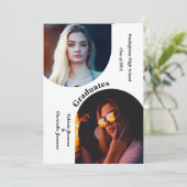 Invitation Arc moderne photo frères et soeurs Double graduati (Debout devant)