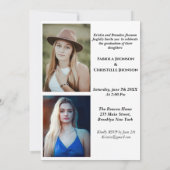 Invitation Arc moderne photo frères et soeurs Double graduati (Dos)