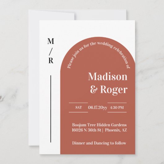 Invitation Arc moderne rétro QR Code RSVP Mariage photo (Devant)