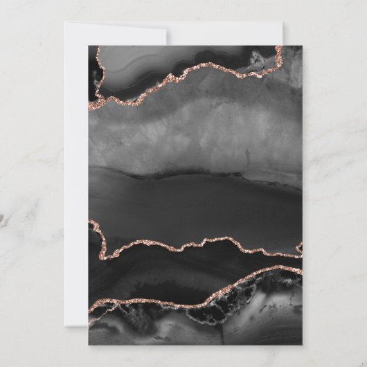 Invitation Arc moderne Rose noir or Mariage d'âge (Dos)