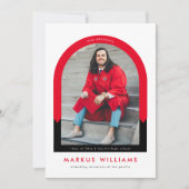 Invitation Arc moderne rouge couleurs de l'école des couleurs (Devant)