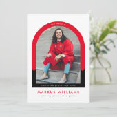 Invitation Arc moderne rouge couleurs de l'école des couleurs (Debout devant)