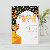 Invitation Arc moderne Séquins élégants Spritz Anniversaire d (Debout devant)