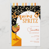 Invitation Arc moderne Séquins élégants Spritz Anniversaire d (Devant / Derrière)