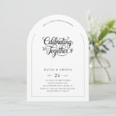 Invitation Arc moderne simple Photo Mariage Couples Douche (Debout devant)