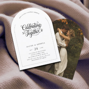 Invitation Arc moderne simple Photo Mariage Couples Douche
