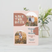 Invitation Arc moderne Terrazzo Photos Enregistrer la date (Debout devant)