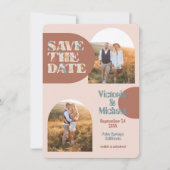 Invitation Arc moderne Terrazzo Photos Enregistrer la date (Devant)