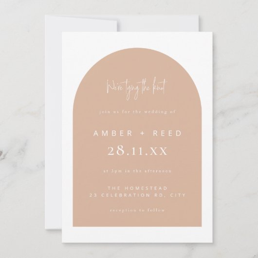 Invitation Arc moderne transparent Mini Mariage Jouer le noeu (Devant)