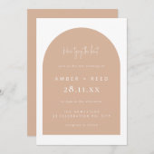Invitation Arc moderne transparent Mini Mariage Jouer le noeu (Devant / Derrière)