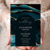 Invitation Arc moderne Turquoise Gold Agate Mariage