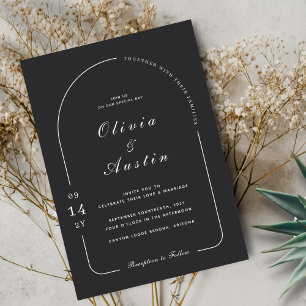 Invitation Arc moderniste photo élégant Mariage unique