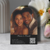 Invitation Arc noir & blanc moderne QR Code Mariage Photo
