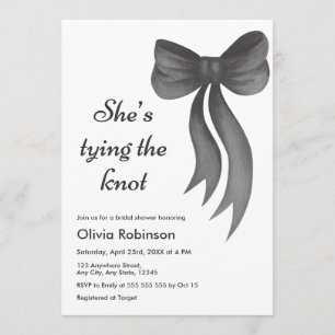 Invitation Arc noir Elle noue le nœud Réception de mariage