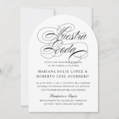 Invitation Arc noir et blanc espagnol Nuestra Boda (Devant)