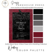 Invitation Arc noir gothique et Mariage de vin Rose noir