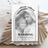 Invitation Arc noir moderne et mariage photo