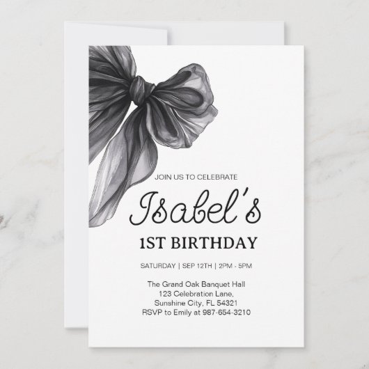 Invitation arc noir Premier anniversaire, Sunshine 1er naissa (Devant)