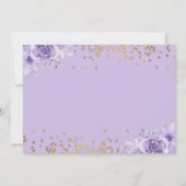 Invitation Arc Or Purple Floral First Holy Communion Photo (Dos)