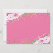 Invitation Arc Or rose Floral Premier Sainte Communion Photo (Dos)