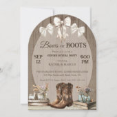 Invitation Arc ou Bottes rustique boho Fête de révélation du  (Devant)
