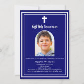 Invitation Arc photo bleu de la Marine Première sainte commun (Devant)