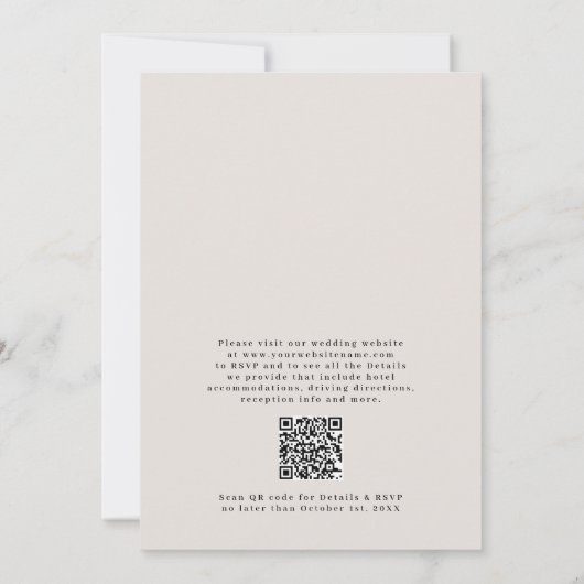 Invitation Arc photo minimal moderne élégant Code QR Mariage (Dos)
