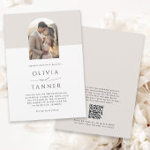 Invitation Arc photo minimal moderne élégant Code QR Mariage