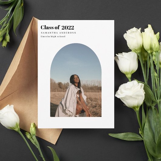 Invitation Arc photo minimaliste moderne Diplôme