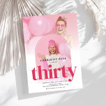 Invitation Arc photo moderne rose 30e anniversaire<br><div class="desc">Arc photo moderne rose 30e anniversaire Invitation</div>