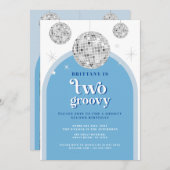 Invitation Arc rétro Disco de la Blue Navy (Devant / Derrière)