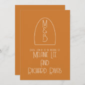 Invitation Arc rétro Mariage initial Terracotta (Devant / Derrière)