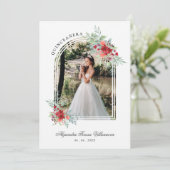 Invitation Arc Romantique Espagnol Photo de Quinceañera Flora (Debout devant)