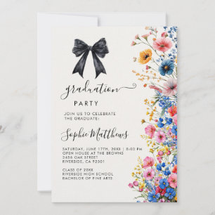 Invitation Arc romantique pastel fleurs sauvages printemps gr