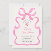 Invitation Arc rose baby shower mignon (Devant)