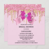 Invitation Arc rose brillant or diamant lumières brillantes  (Devant / Derrière)