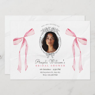 Invitation Arc rose classique élégant photo Bridal douche