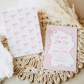 Invitation Arc rose dainty arc ondulé cadre fille baby shower