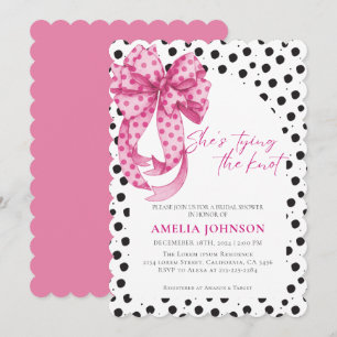 Invitation Arc rose Elle noue la Fête des mariées de noeud