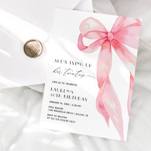 Invitation Arc rose Elle noue ses vingts ans 30e anniversaire