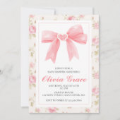 Invitation Arc rose et baby shower de préppie Rose (Devant)